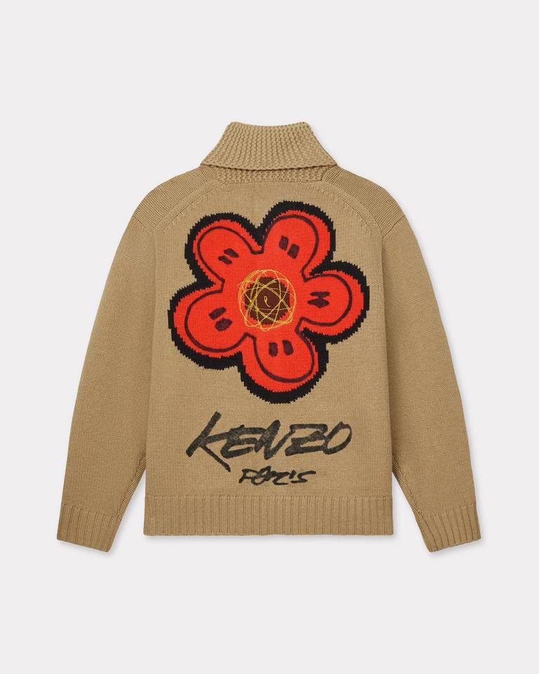 Áo cardigan kéo khóa dệt kim KENZO x Futura 2000