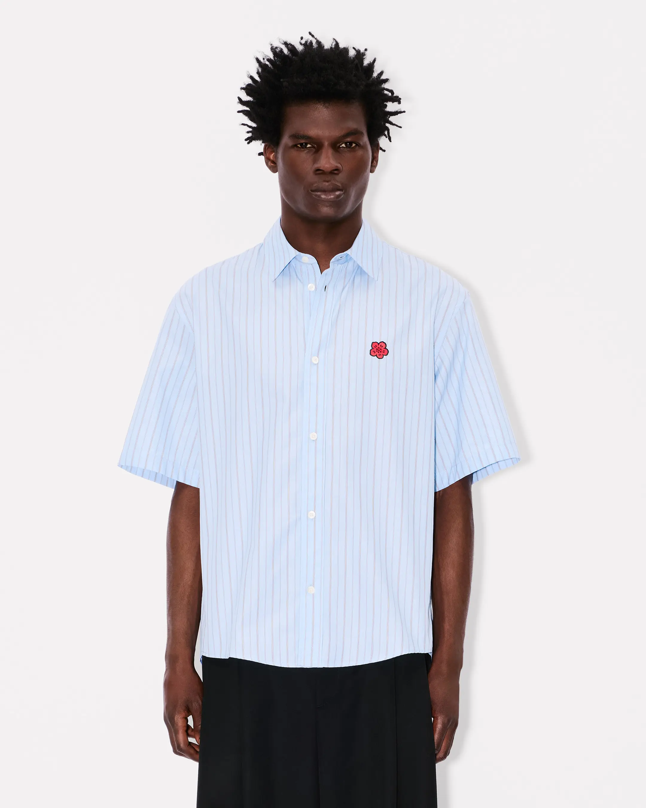 Kenzo - Áo sơ mi kẻ KENZO Coast Lines linen cotton