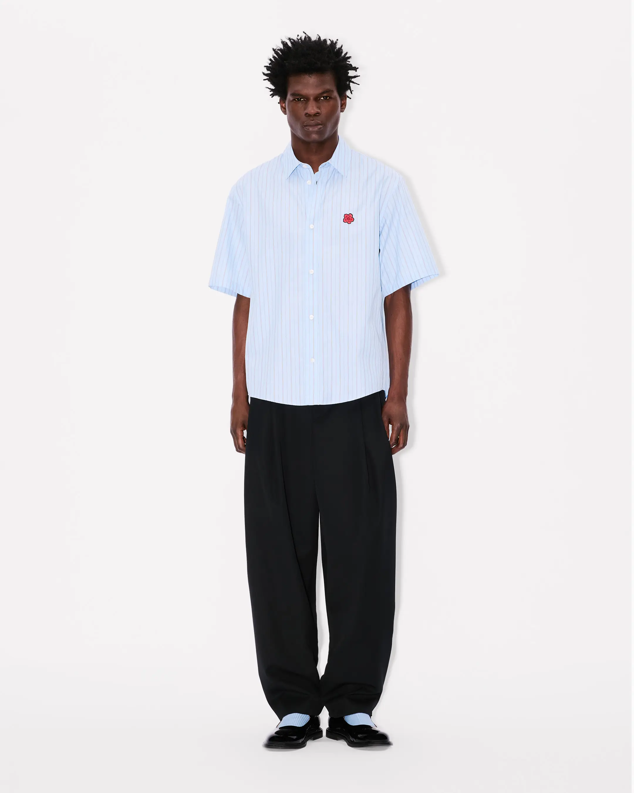 Kenzo - Áo sơ mi kẻ KENZO Coast Lines linen cotton