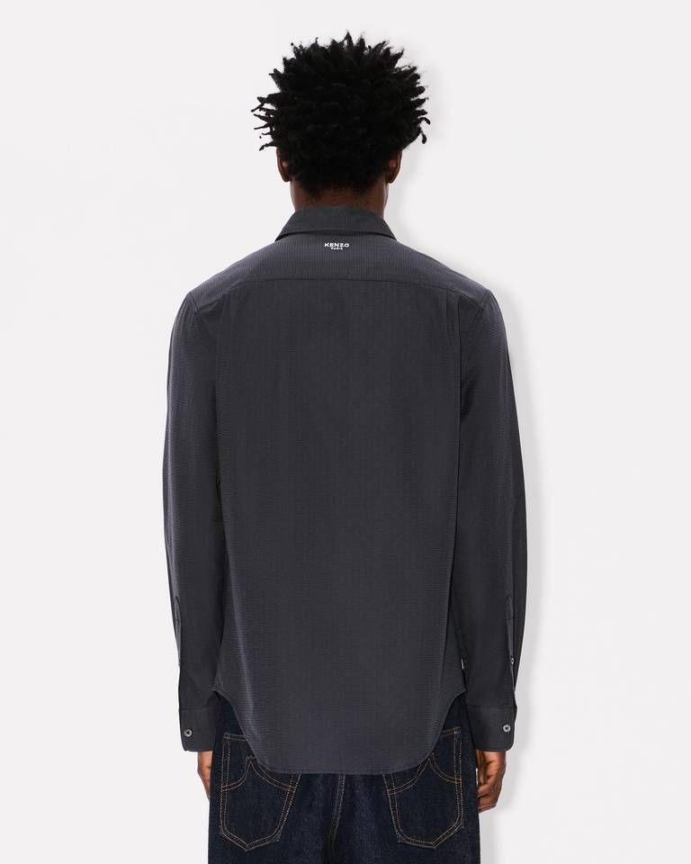 Kenzo - Áo sơ mi cotton jacquard KENZO Weave dáng slim