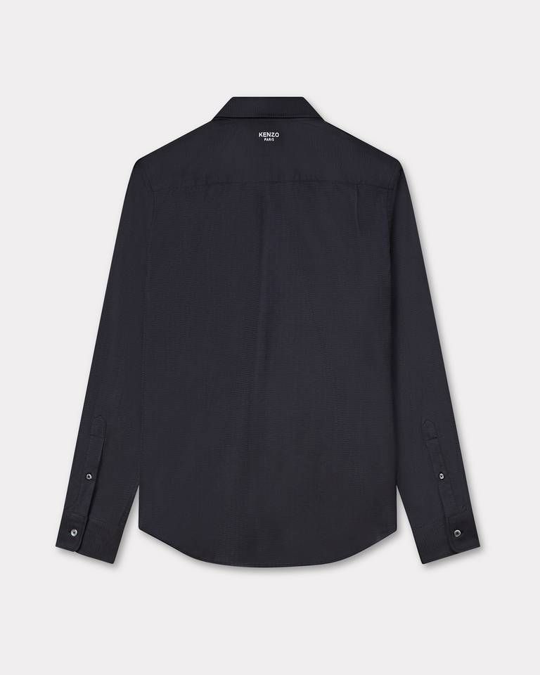 Kenzo - Áo sơ mi cotton jacquard KENZO Weave dáng slim