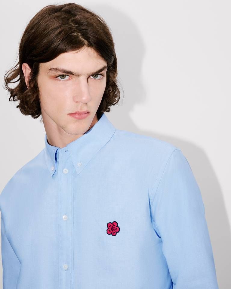Kenzo - Áo sơ mi cotton casual thêu Boke Flower
