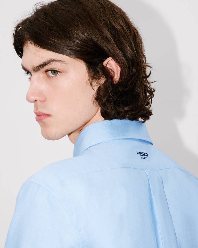 Kenzo - Áo sơ mi cotton casual thêu Boke Flower