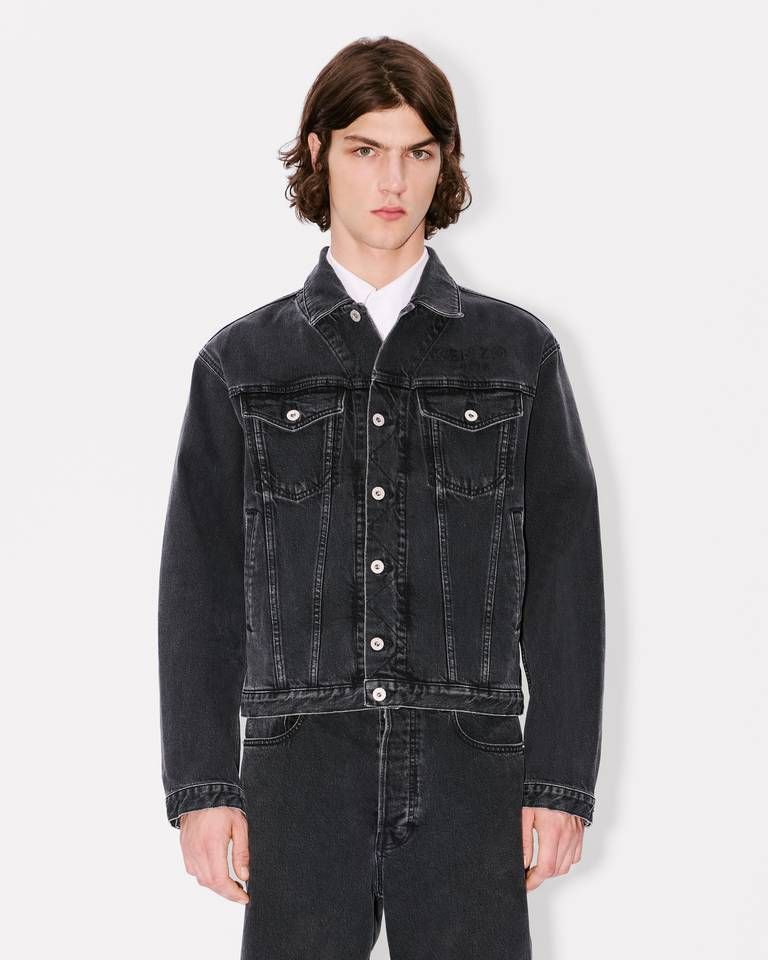 Kenzo - Áo khoác denim trucker thêu Boke Flower
