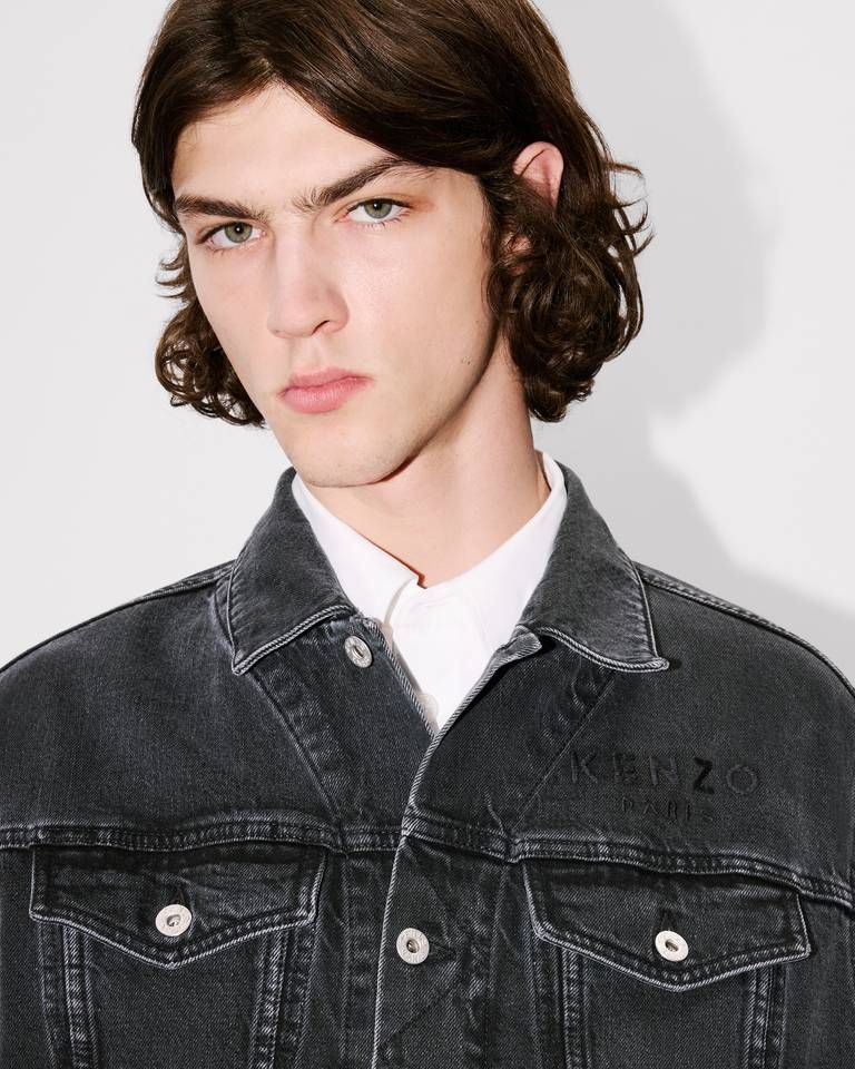 Kenzo - Áo khoác denim trucker thêu Boke Flower