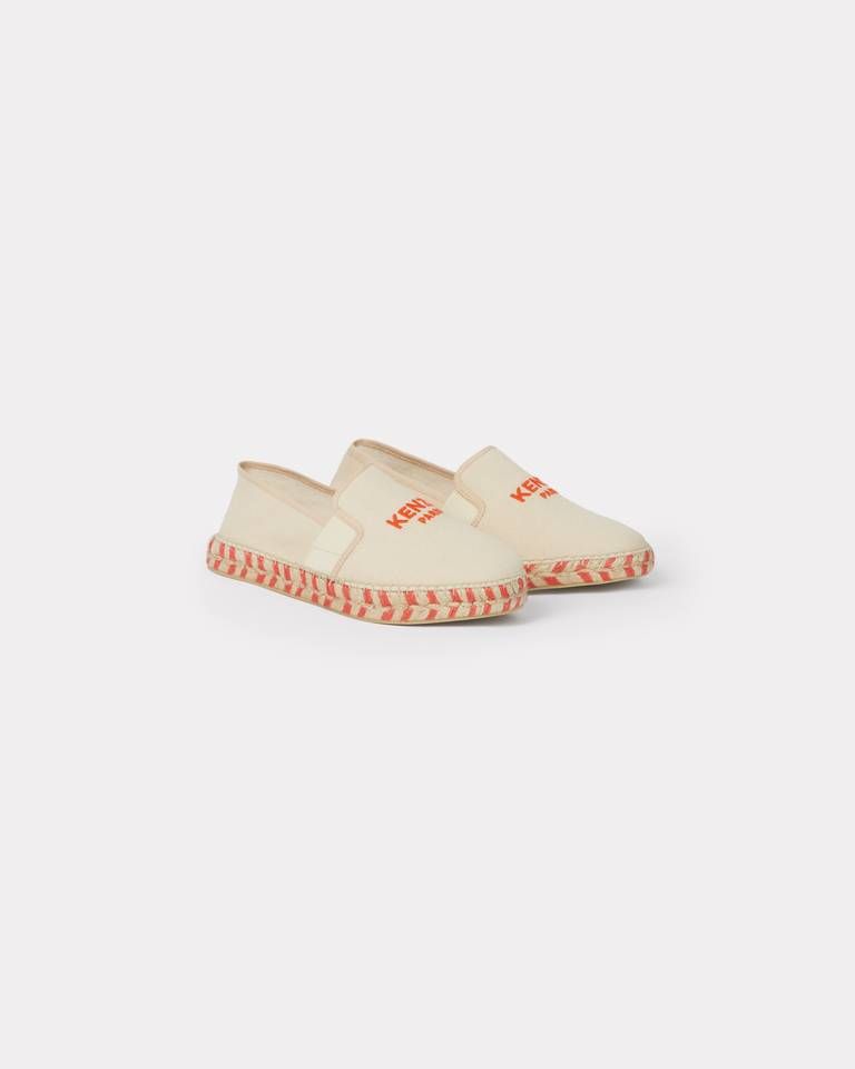 Kenzo - Giày slip-on nam canvas đế cói thêu logo