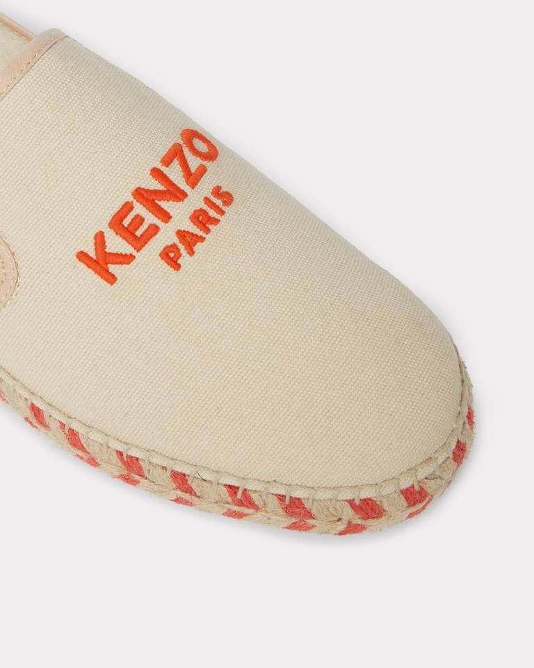 Kenzo - Giày slip-on nam canvas đế cói thêu logo