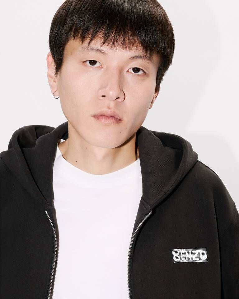 Áo hoodie kéo khóa KENZO City vải cotton