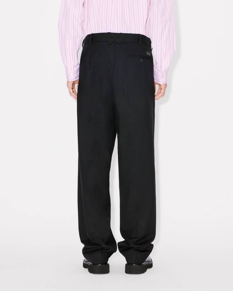 Kenzo - Quần dài suông len jacquard xếp ly KENZO Weave