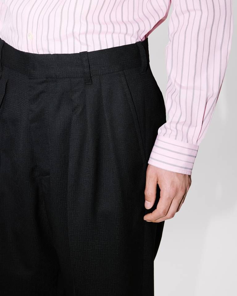 Kenzo - Quần dài suông len jacquard xếp ly KENZO Weave