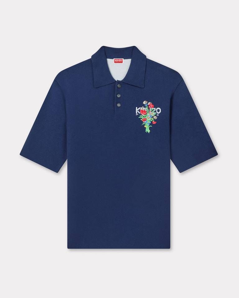 Áo polo len cotton KENZO Archive Bouquet thêu họa tiết