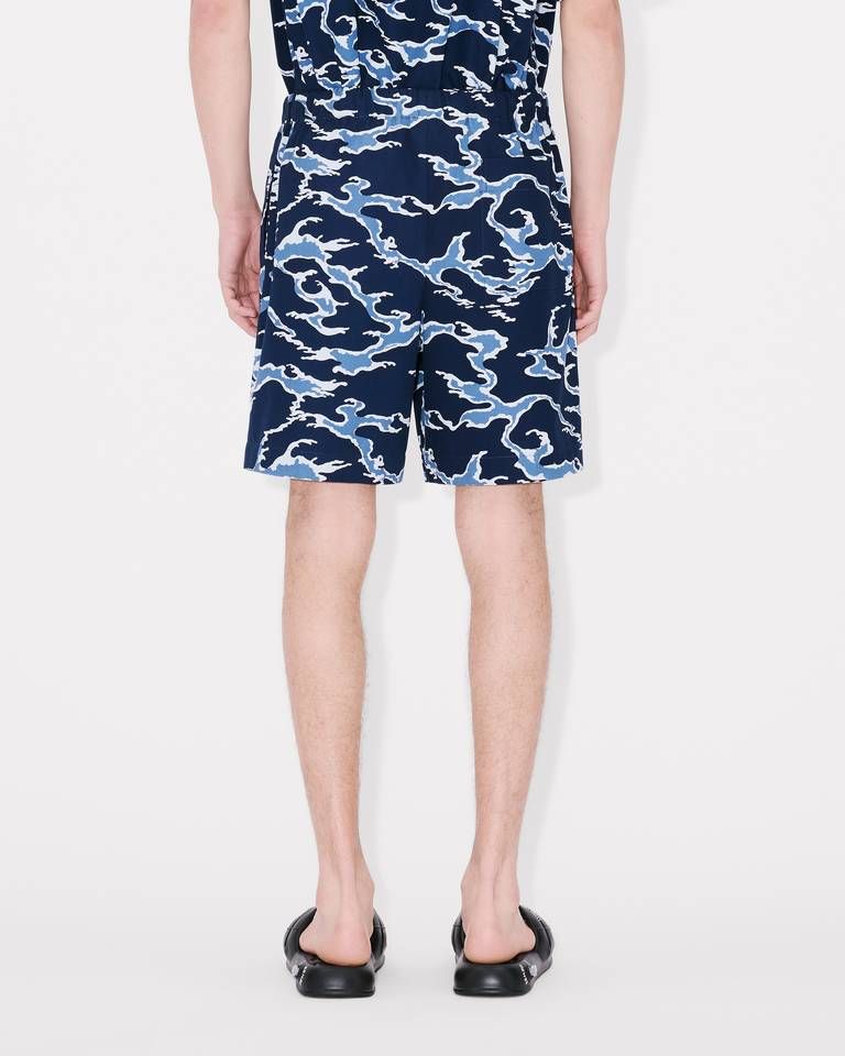 Kenzo - Quần short cotton co giãn KENZO Ocean Camo
