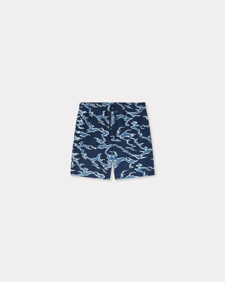 Kenzo - Quần short cotton co giãn KENZO Ocean Camo