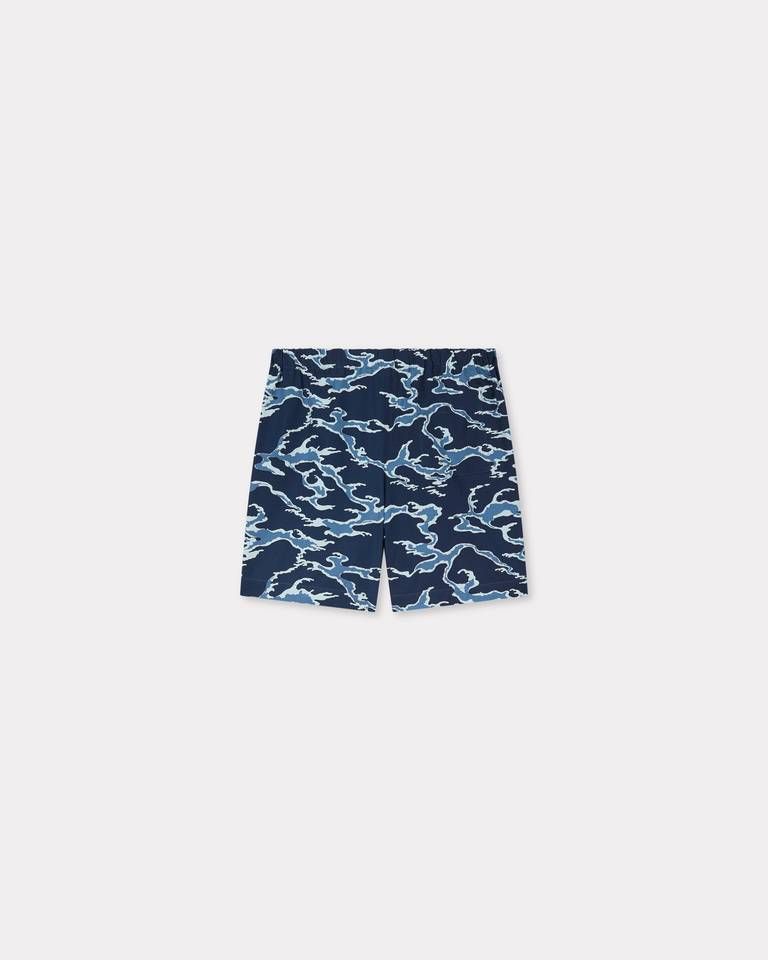Kenzo - Quần short cotton co giãn KENZO Ocean Camo