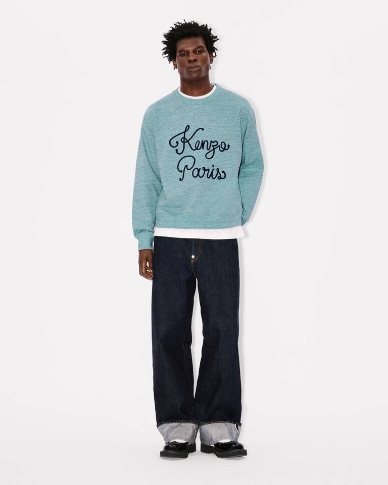 Kenzo - Áo sweatshirt thêu KENZO Paris Chainstitch vải cotton