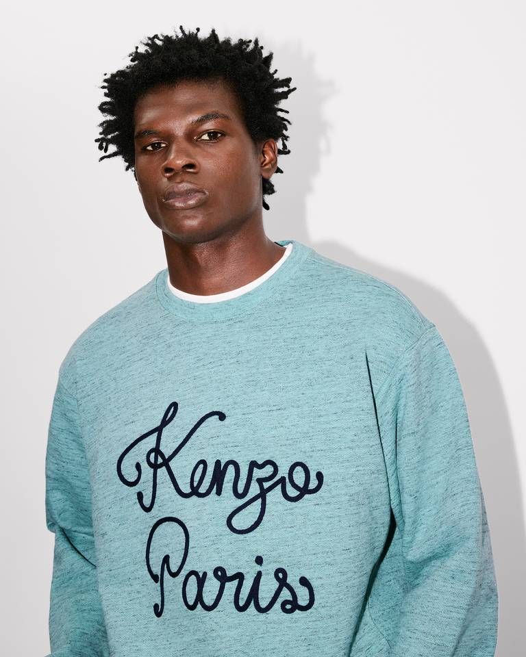 Kenzo - Áo sweatshirt thêu KENZO Paris Chainstitch vải cotton