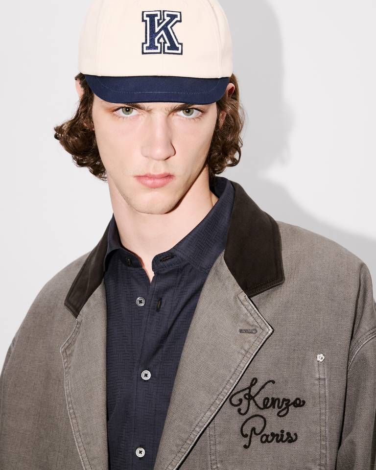 Áo khoác workwear KENZO Paris Chainstitch vải cotton hiệu ứng bạc màu