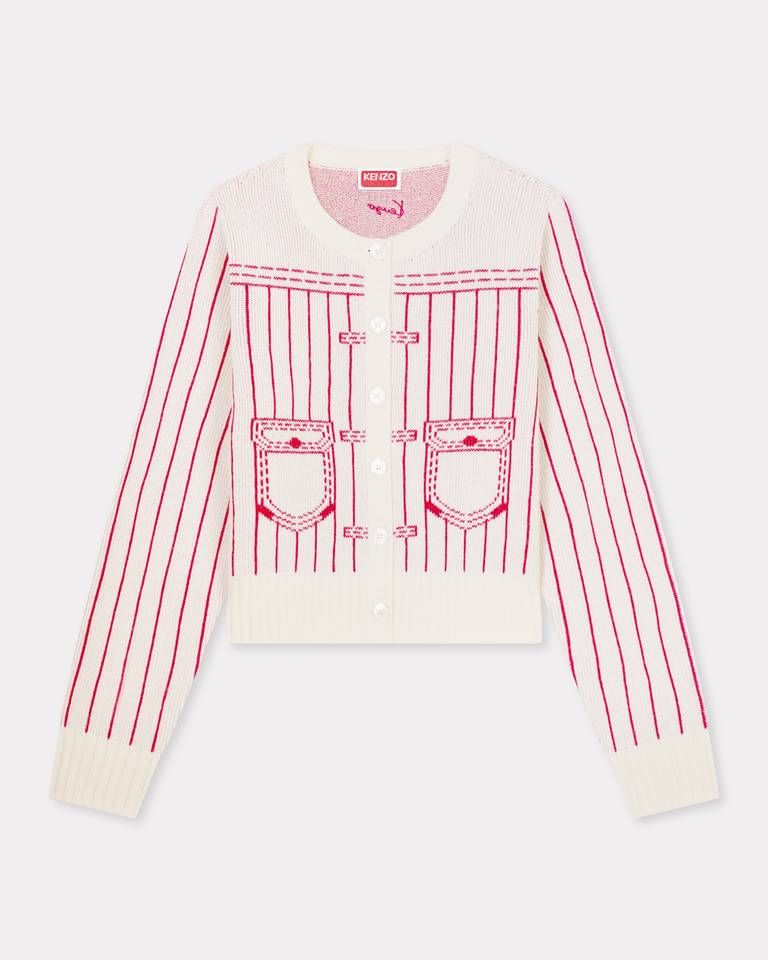 Áo cardigan KENZO Trompe lœil bằng len cotton