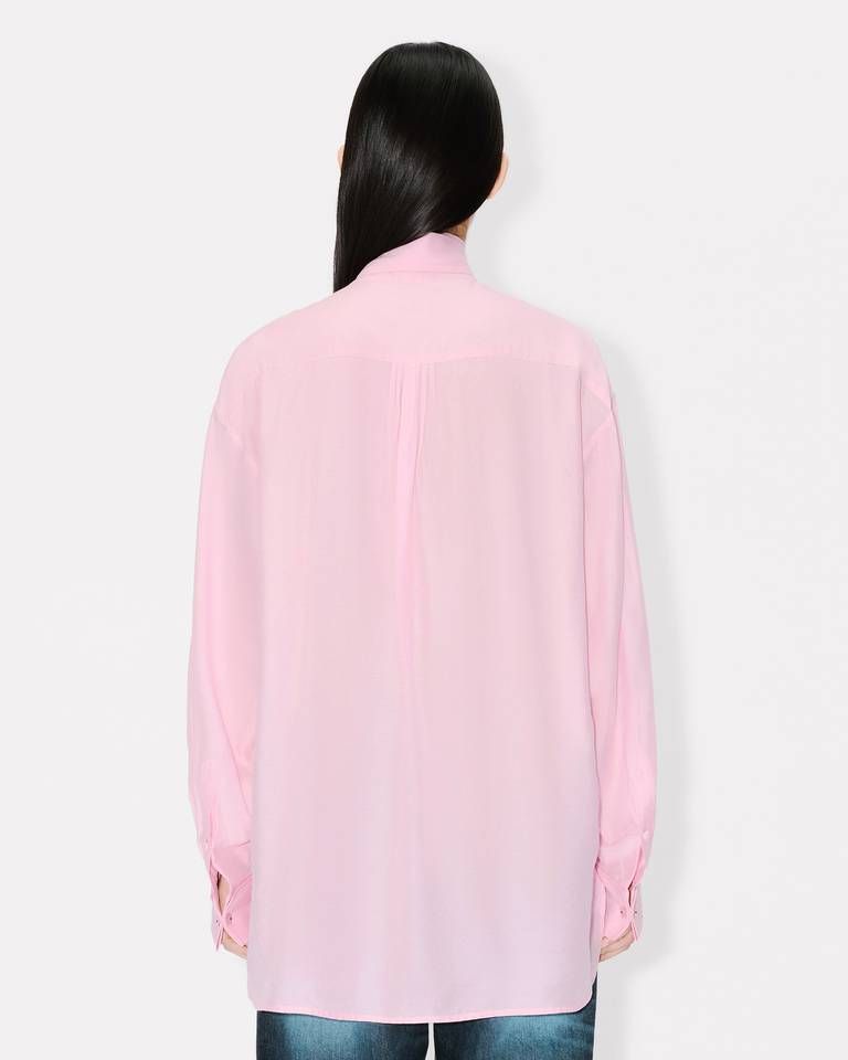 Kenzo - Áo sơ mi KENZO dáng rộng thắt nơ bằng lụa pha