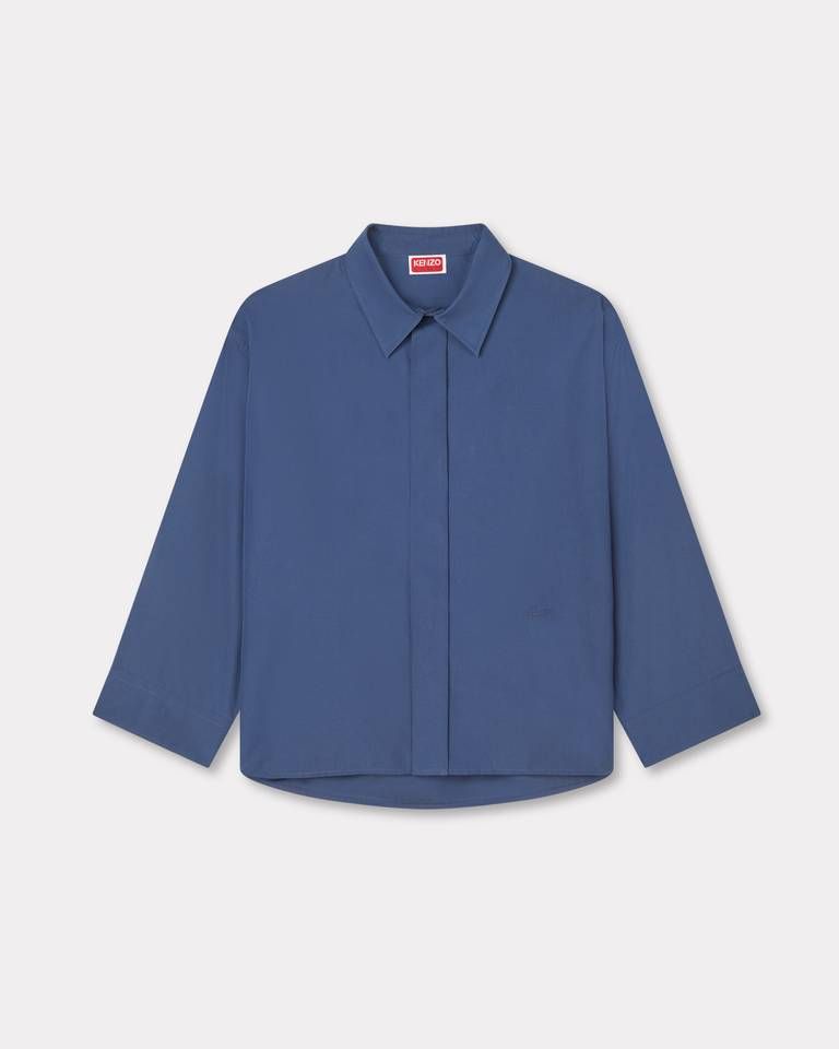 Áo sơ mi KENZO tay lửng 3/4 bằng vải cotton poplin