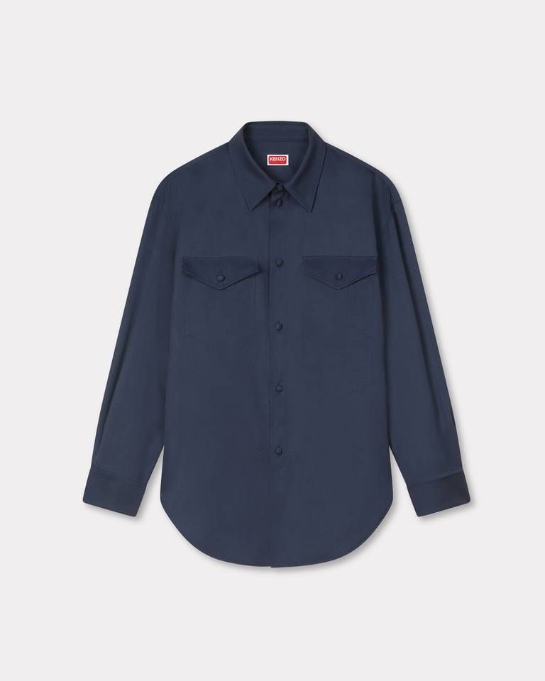 Áo overshirt len nguyên chất KENZO