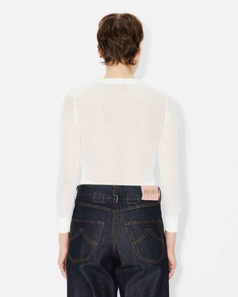 Kenzo - Áo croptop cottom tay dài họa tiết KENZO Cartoon