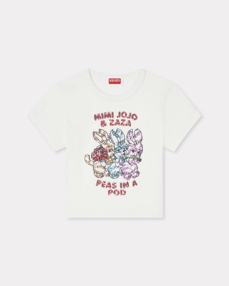 Áo thun cotton thêu KENZO Cartoon