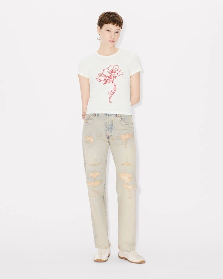 Kenzo - Áo thun KENZO Archive Rose viền cotton