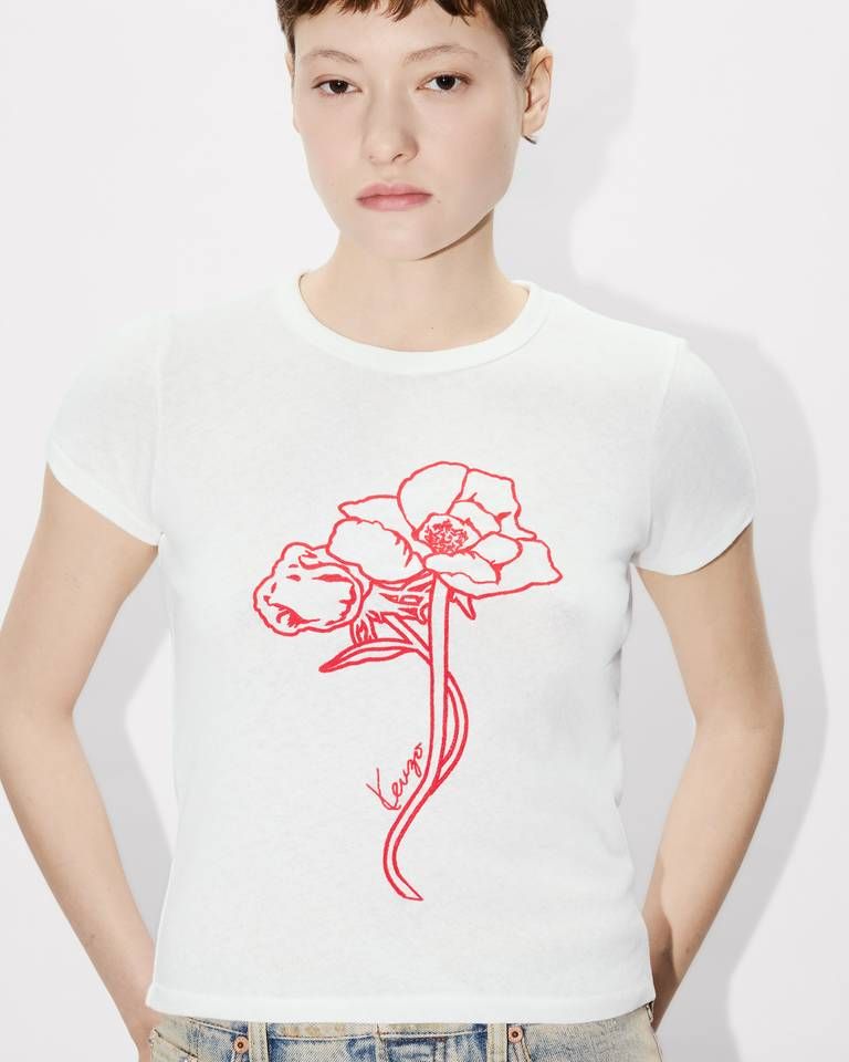 Kenzo - Áo thun KENZO Archive Rose viền cotton