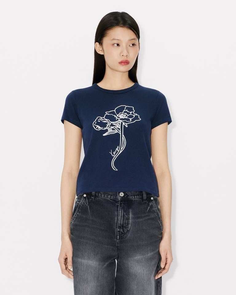Kenzo - Áo thun KENZO Archive Rose viền cotton
