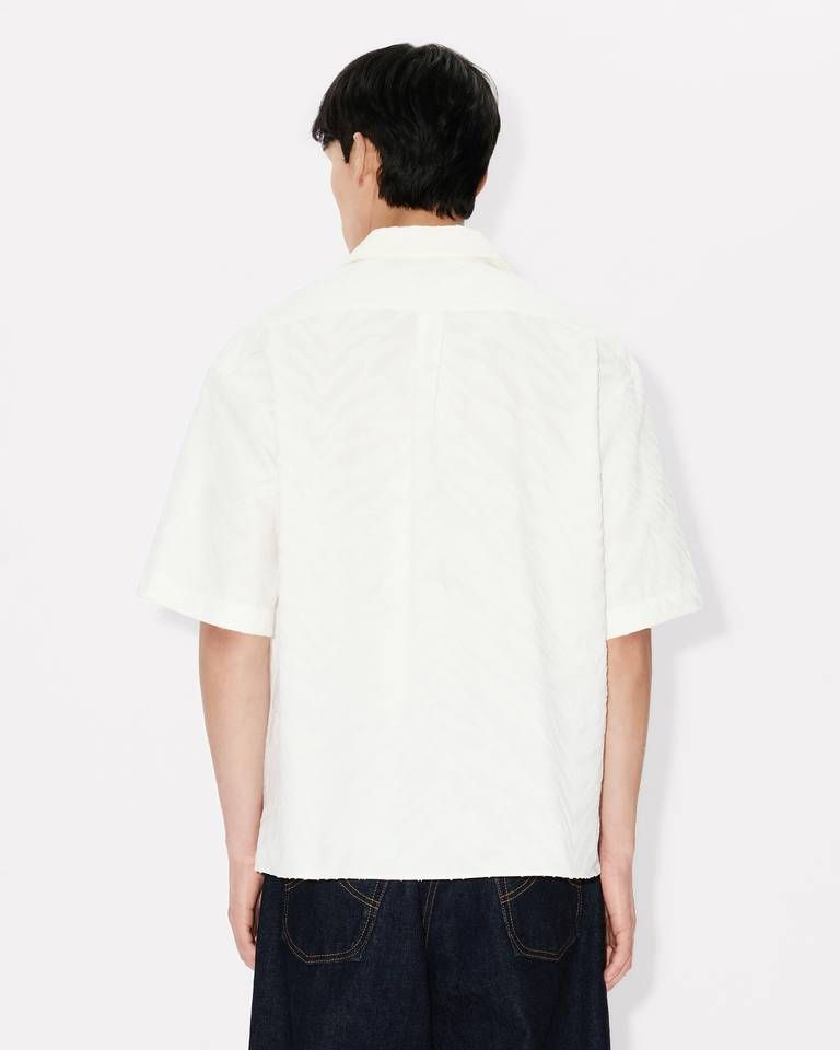 Áo sơ mi ngắn tay KENZO Tiger họa tiết Hawaii chất liệu jacquard cotton