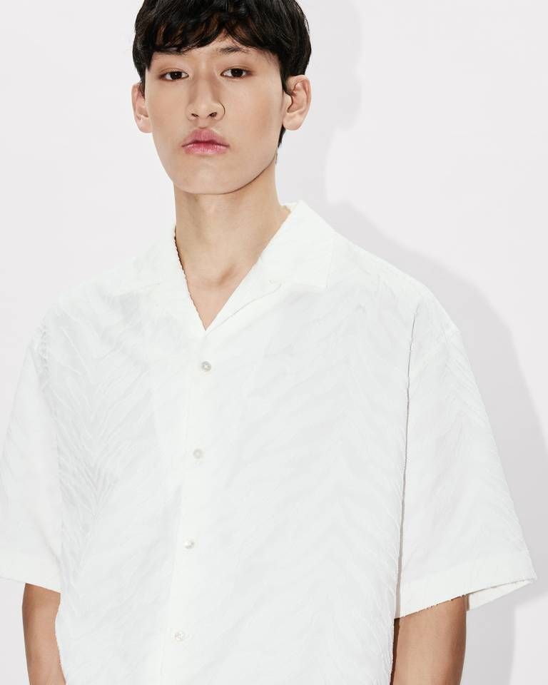 Áo sơ mi ngắn tay KENZO Tiger họa tiết Hawaii chất liệu jacquard cotton
