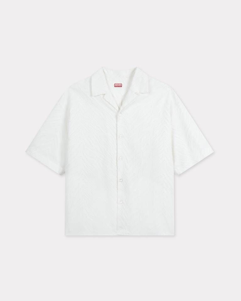 Áo sơ mi ngắn tay KENZO Tiger họa tiết Hawaii chất liệu jacquard cotton