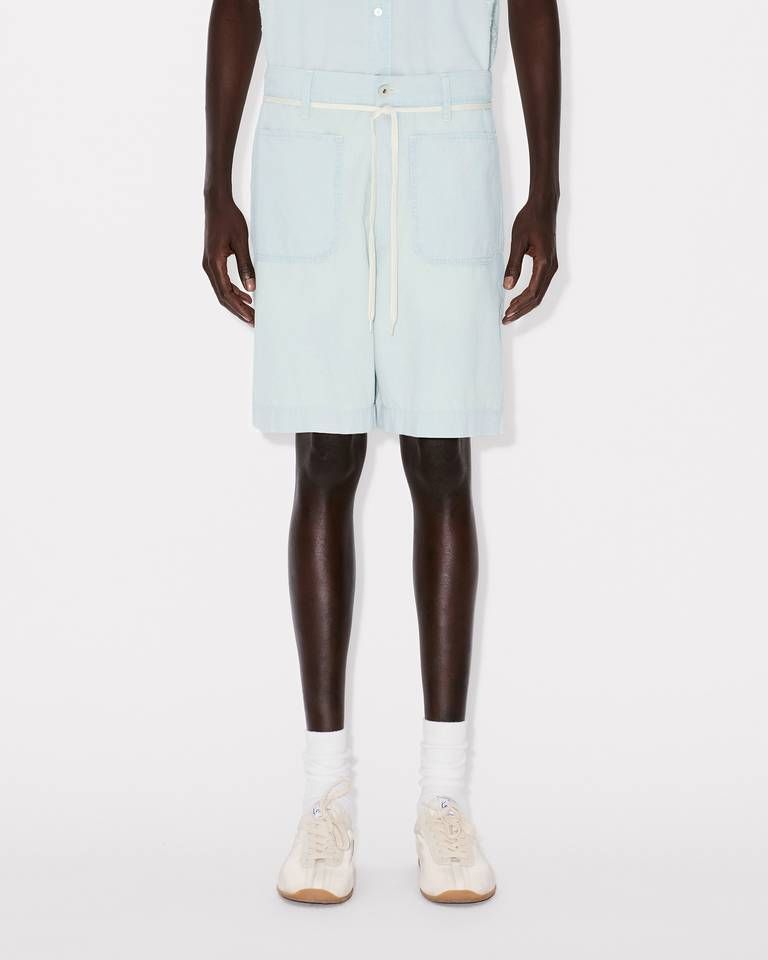 Kenzo - Quần short ren KENZO màu xám nhạt chambray dáng suông