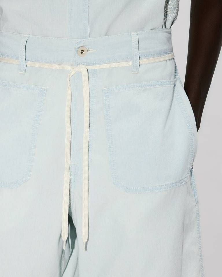Kenzo - Quần short ren KENZO màu xám nhạt chambray dáng suông