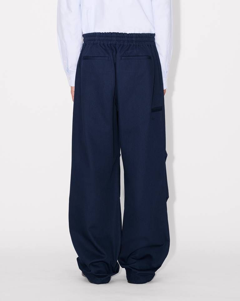Kenzo - Quần dài cotton KENZO lưng chun họa tiết xương cá.