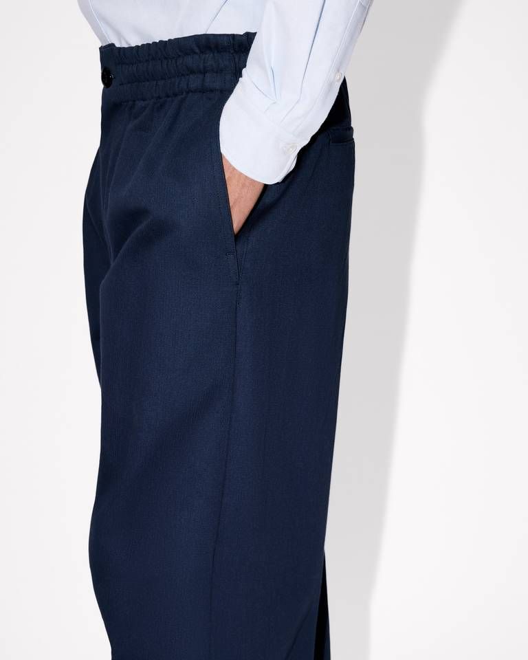 Kenzo - Quần dài cotton KENZO lưng chun họa tiết xương cá.