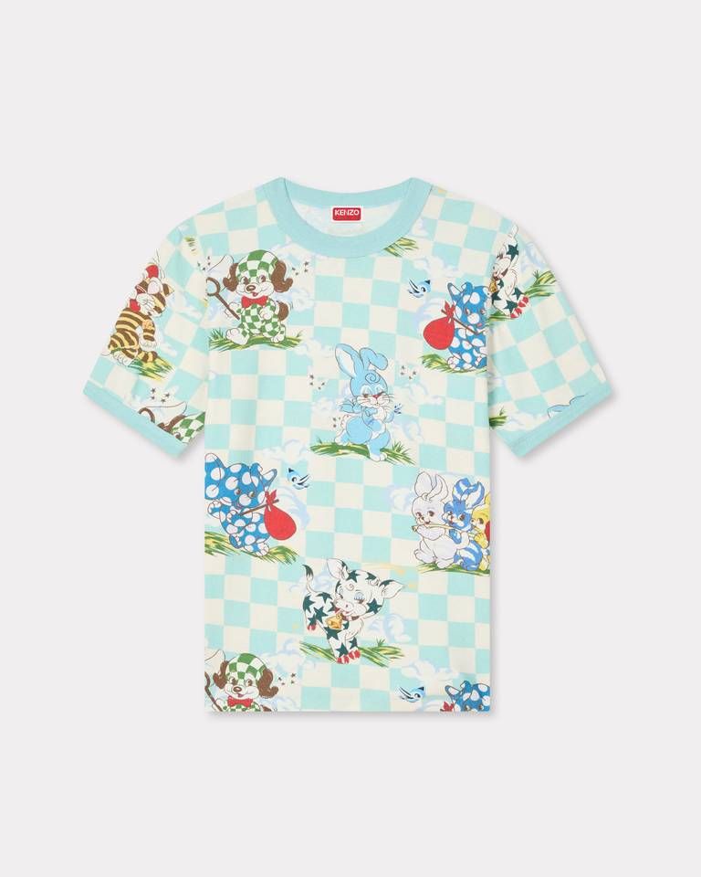 Áo thun dáng ôm cotton KENZO Cartoon