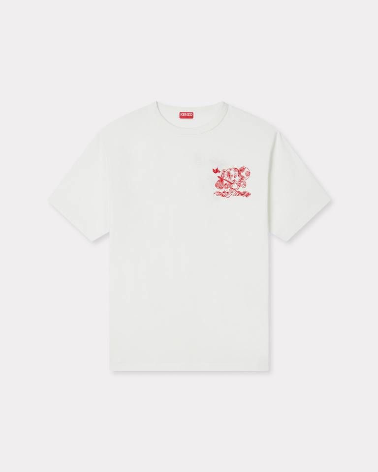 Áo thun cotton thêu KENZO Cartoon