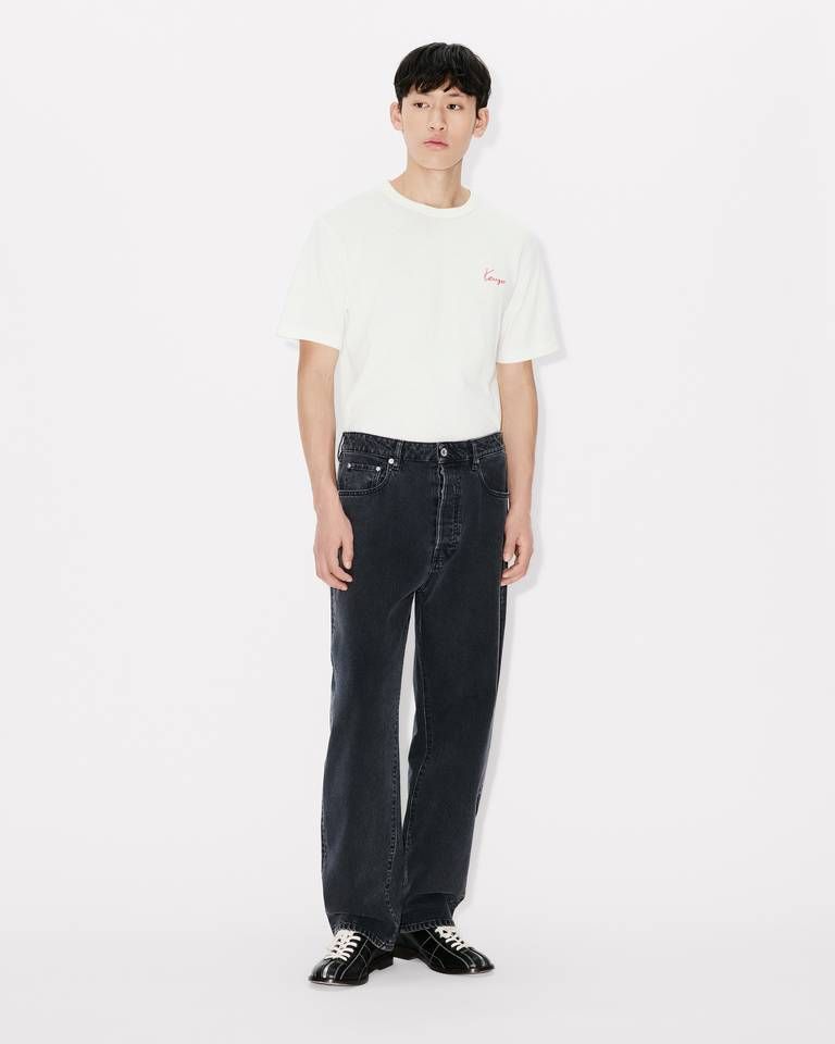 Áo thun cotton KENZO Archive Rose thêu viền
