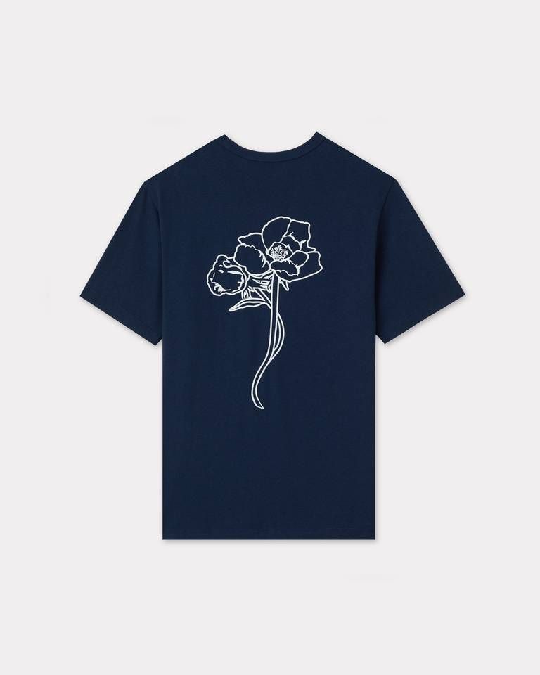 Áo thun cotton KENZO Archive Rose thêu viền