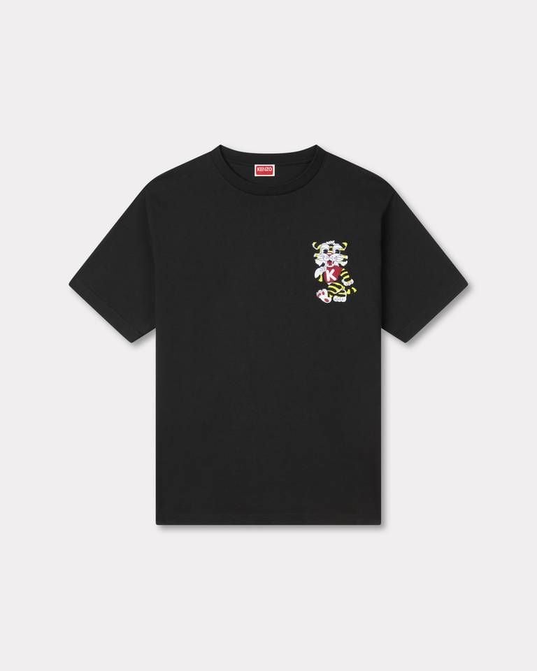 Áo thun cotton oversize thêu KENZO Wild Tiger