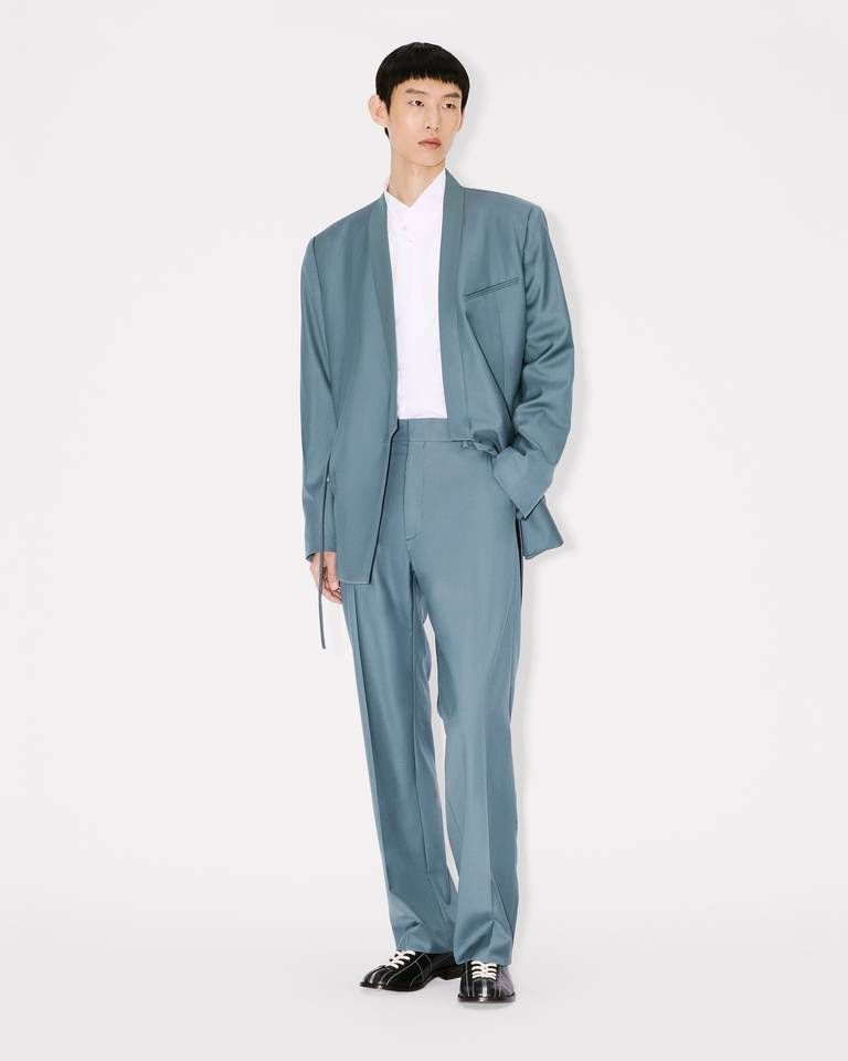 Kenzo - Áo khoác kimono KENZO hai hàng cúc vải len nguyên chất