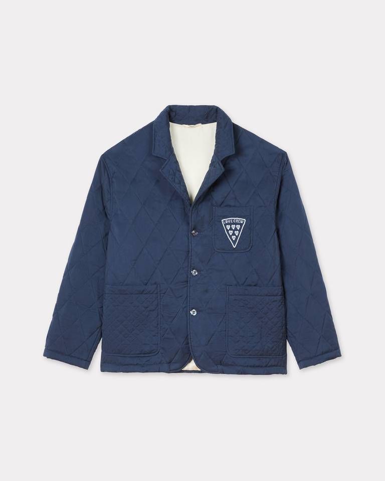 Kenzo - Áo khoác công sở chần bông KENZO Badges chất liệu cupro