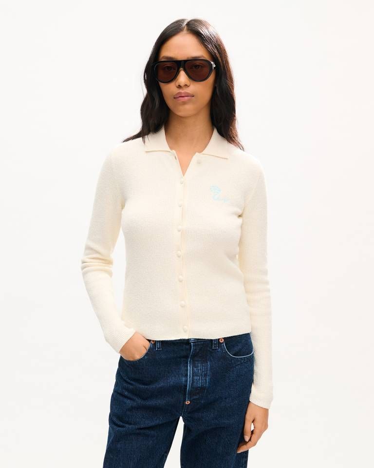 Kenzo - Áo khoác cardigan cotton thêu KENZO Tulip
