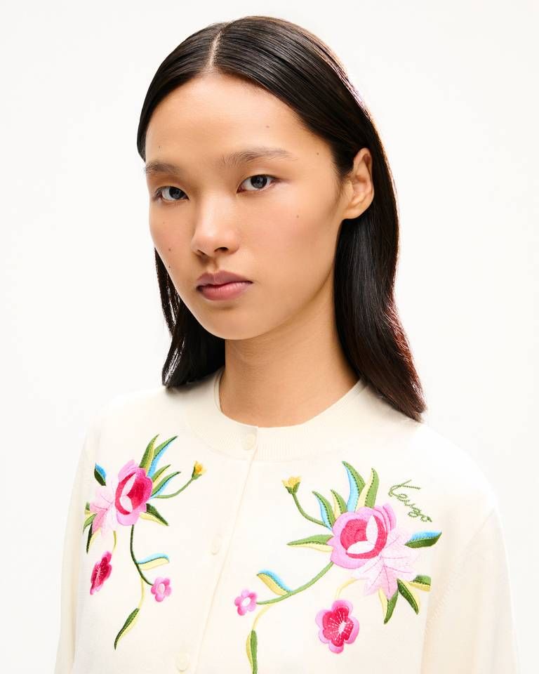 Kenzo - Áo cardigan KENZO Wildflower len pha lụa