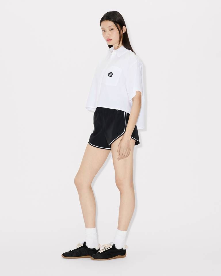 Áo sơ mi ngắn tay thêu họa tiết hoa Boke Flower 2.0 chất liệu cotton poplin
