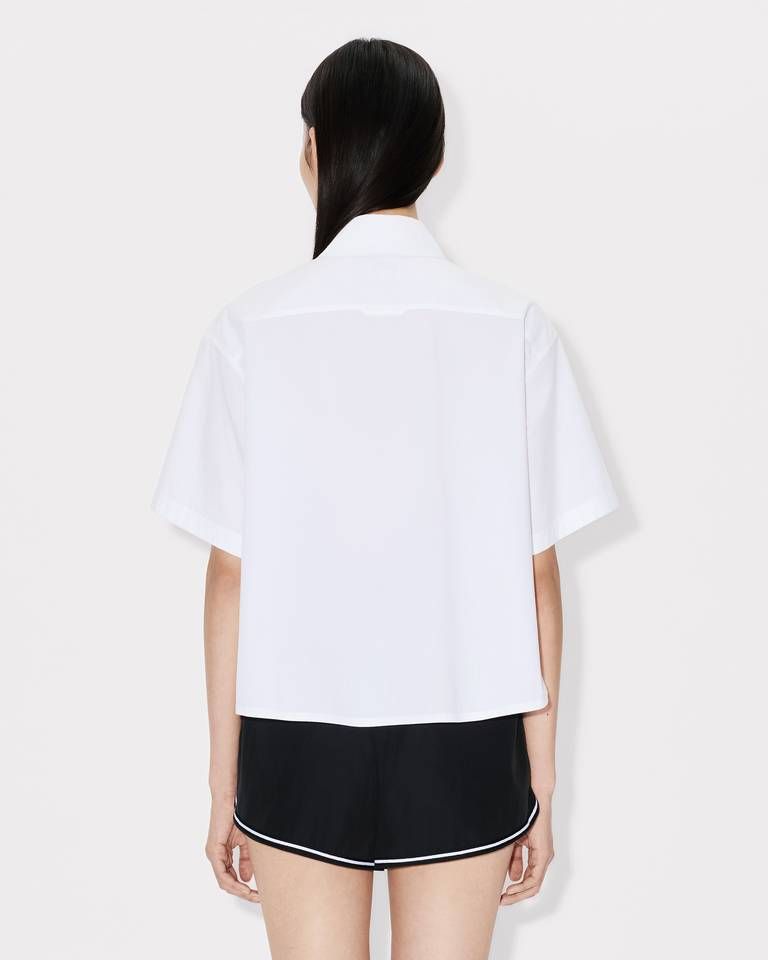 Áo sơ mi ngắn tay thêu họa tiết hoa Boke Flower 2.0 chất liệu cotton poplin