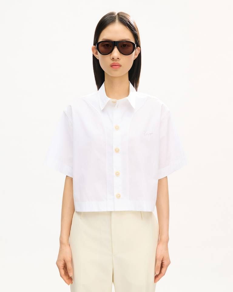 Kenzo - Áo sơ mi ngắn tay KENZO Signature vải cotton poplin