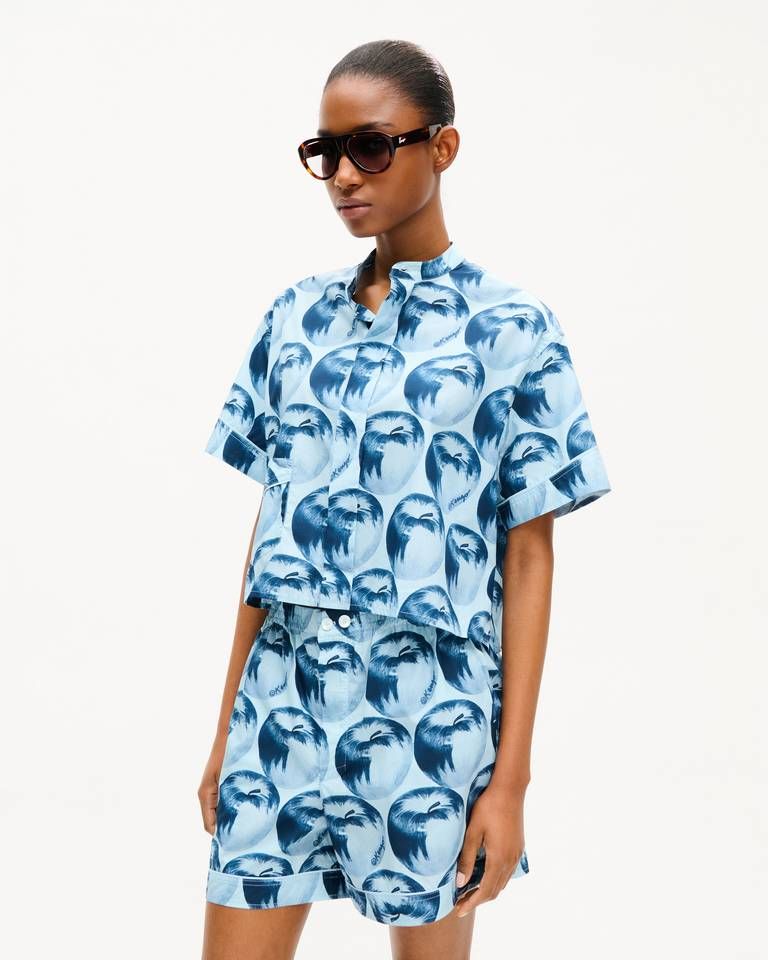 Kenzo - Áo sơ mi ngắn tay KENZO Apple Pop chất liệu cotton
